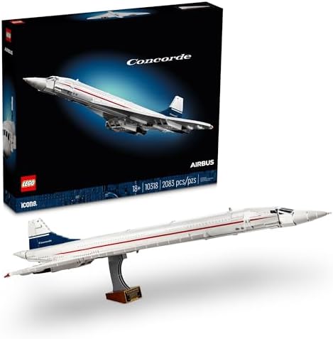 LEGO Icons Concorde Model Aircraft  Gift for Adults  Build a Replica Model of The World s Most Famous Supersonic Commercial Passenger Plane with Authentic Details and Functional Pieces  10318