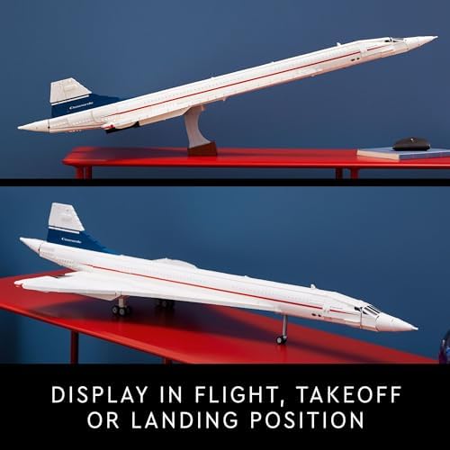 LEGO Icons Concorde Model Aircraft  Gift for Adults  Build a Replica Model of The World s Most Famous Supersonic Commercial Passenger Plane with Authentic Details and Functional Pieces  10318