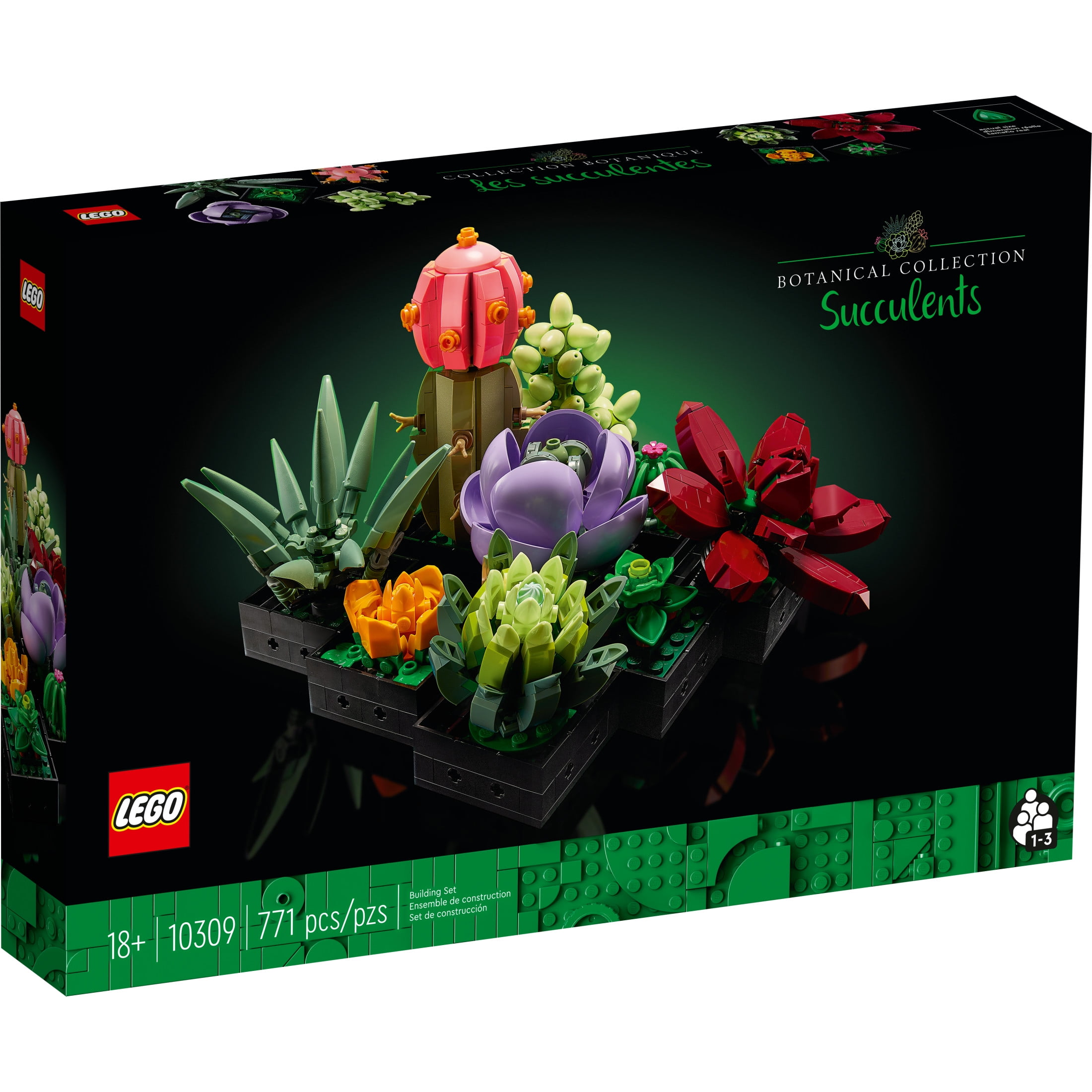 LEGO Icons Succulents  5" Artificial Plant  Multicolor  Plastic  for Home Decor