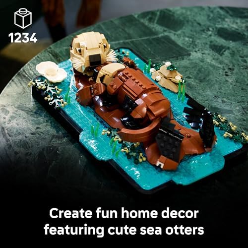 LEGO Ideas - Juego de construcción de nutrias marinas flotantes para adultos, decoración de habitación u oficina para mujeres y hombres, a partir de 18 años, ideas de regalo para cumpleaños, 21366
