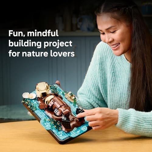 LEGO Ideas - Juego de construcción de nutrias marinas flotantes para adultos, decoración de habitación u oficina para mujeres y hombres, a partir de 18 años, ideas de regalo para cumpleaños, 21366