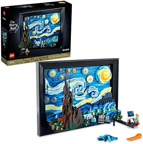 LEGO Ideas Vincent Van Gogh The Starry Night   Building Set for Adults  Ages 18    Beautifully Detailed Home Wall Art Decor   Gift for Men & Women   21333