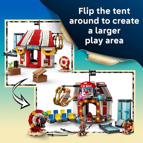 Lego One Piece Buggy The Clown's Circus Tent Bloques de construcción – Juguete de construcción creativo para niños y niñas, 8+ – 4 figuras de juguete y juego para juego de simulación – Idea de regalo