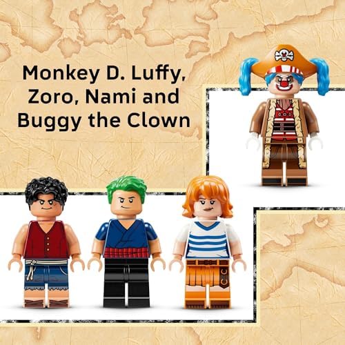 Lego One Piece Buggy The Clown's Circus Tent Bloques de construcción – Juguete de construcción creativo para niños y niñas, 8+ – 4 figuras de juguete y juego para juego de simulación – Idea de regalo