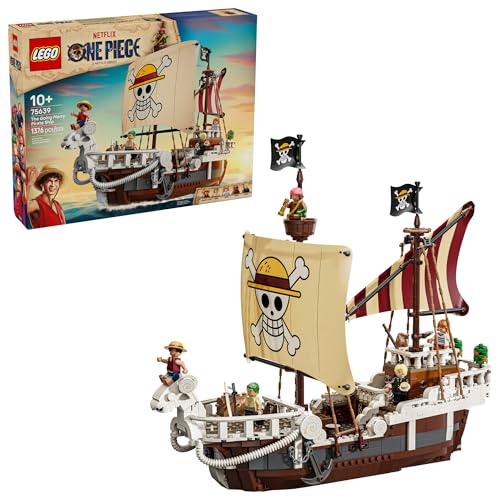 LEGO One Piece The Going Merry Pirate Ship Building Blocks – Juguete de aventura para niños y niñas, 10+ – figuras de juguete y juego para fanáticos del anime – Idea de regalo para cumpleaños – 75639