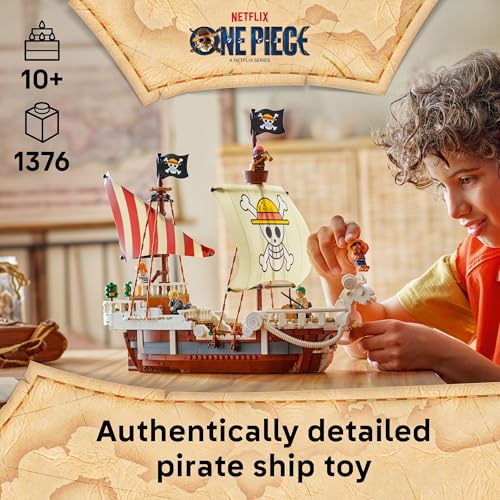 LEGO One Piece The Going Merry Pirate Ship Building Blocks – Juguete de aventura para niños y niñas, 10+ – figuras de juguete y juego para fanáticos del anime – Idea de regalo para cumpleaños – 75639