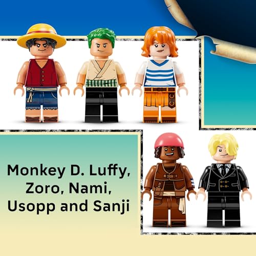LEGO One Piece The Going Merry Pirate Ship Building Blocks – Juguete de aventura para niños y niñas, 10+ – figuras de juguete y juego para fanáticos del anime – Idea de regalo para cumpleaños – 75639