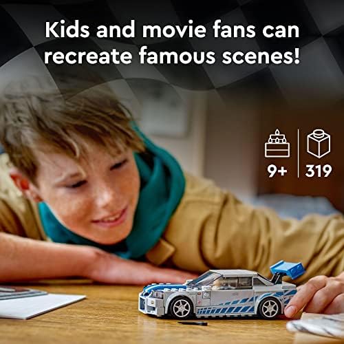 LEGO Speed Champions 2 Fast 2 Furious Nissan Skyline GT R  R34   Race Car Toy Model Building Kit  Collectible with Racer Minifigure  2023 Set for Kids  Boys and Girls Ages 9 and Up 76917