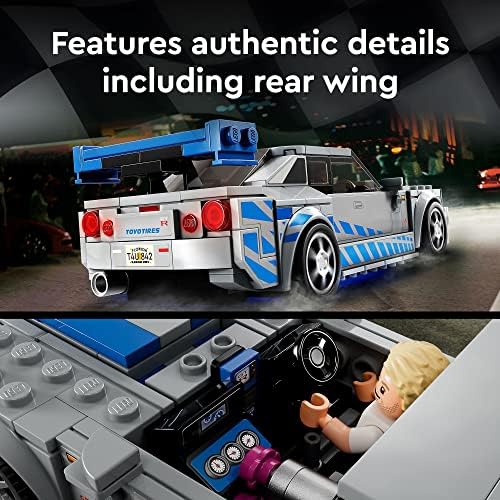 LEGO Speed Champions 2 Fast 2 Furious Nissan Skyline GT R  R34   Race Car Toy Model Building Kit  Collectible with Racer Minifigure  2023 Set for Kids  Boys and Girls Ages 9 and Up 76917