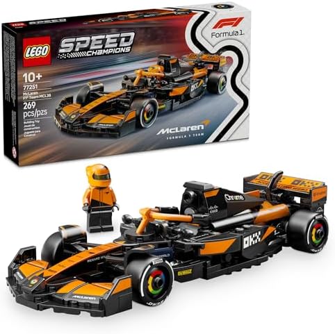 LEGO Speed Champions McLaren F1 Team MCL38 Race Car Toy   Building Set for Kids  Boys & Girls  Ages 10    Toy Car for F1 Fans   Gift Idea for Birthday   77251