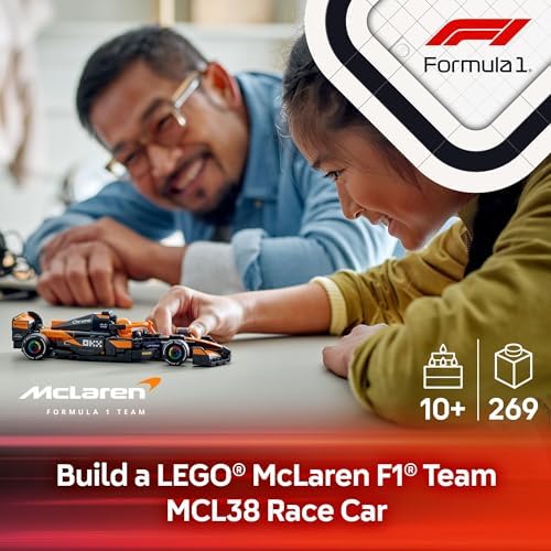 LEGO Speed Champions McLaren F1 Team MCL38 Race Car Toy   Building Set for Kids  Boys & Girls  Ages 10    Toy Car for F1 Fans   Gift Idea for Birthday   77251