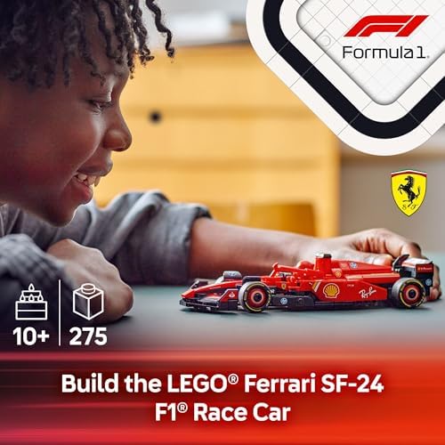 LEGO Speed Champions Ferrari SF 24 F1 Race Car Toys   Building Sets for Kids  Boys & Girls  Ages 10    Ferrari F1 Model Car Kits for Display or Play   Gift Ideas for Birthdays and Fans   77242