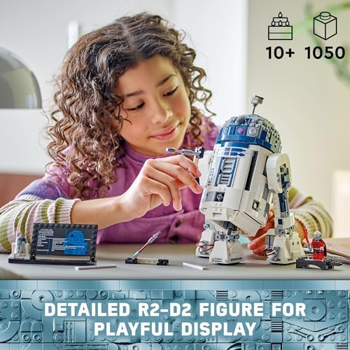LEGO Star Wars R2 D2 Building Toy Set   Play or Display Star Wars Toy for Boys & Girls  Ages 10    Gift Ideas for Kids & Fans   Includes 25th Anniversary Darth Malak Minifigure   75379