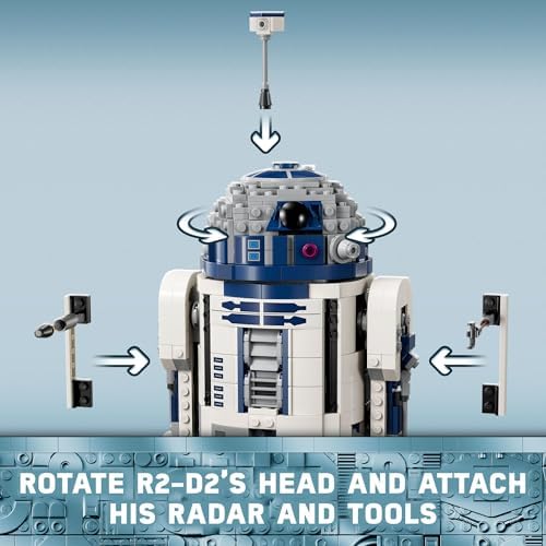 LEGO Star Wars R2 D2 Building Toy Set   Play or Display Star Wars Toy for Boys & Girls  Ages 10    Gift Ideas for Kids & Fans   Includes 25th Anniversary Darth Malak Minifigure   75379