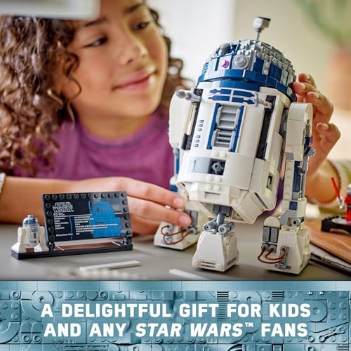 LEGO Star Wars R2 D2 Building Toy Set   Play or Display Star Wars Toy for Boys & Girls  Ages 10    Gift Ideas for Kids & Fans   Includes 25th Anniversary Darth Malak Minifigure   75379
