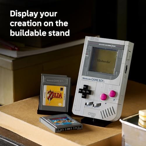 LEGO Super Mario Game Boy   Retro Building Sets for Adults  Ages 18    Collectible Model with Game Paks and Display Stand   Birthday Gifts for Men & Women   72046
