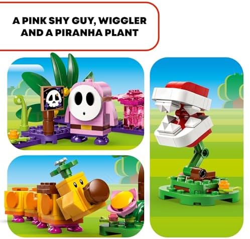 LEGO Super Mario Soda Jungle Maker Set  Customizable Nintendo Birthday Gift  Mario Playset for Kids  Pink Shy Guy and a Wiggler  Jungle Toys for Boys  Girls and Any Gamers Ages 7 and Up  71434