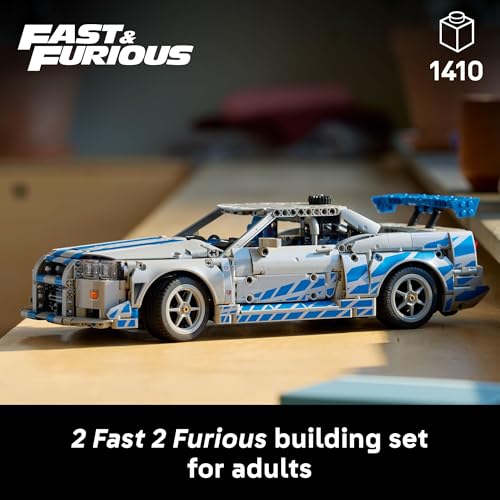 LEGO Technic 2 Fast 2 Furious Nissan Skyline GT R  R34  Car   DIY Kit and Building Set for Adults   Collectible Model Street Racer with Drift Function   Gift for Car Enthusiasts and Movie Fans   42210