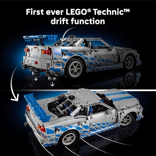 LEGO Technic 2 Fast 2 Furious Nissan Skyline GT R  R34  Car   DIY Kit and Building Set for Adults   Collectible Model Street Racer with Drift Function   Gift for Car Enthusiasts and Movie Fans   42210