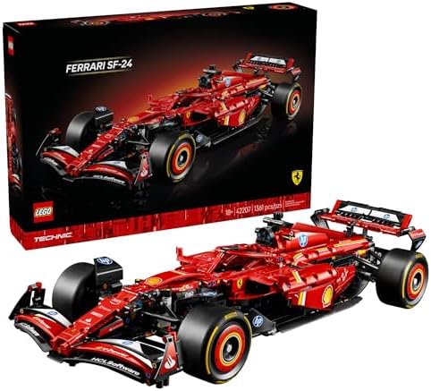 LEGO Technic Ferrari SF 24 F1 Model Car Kit   Building Set for Adults  Ages 18  with Realistic Features   Gift for Birthdays   Gift for Christmas   42207