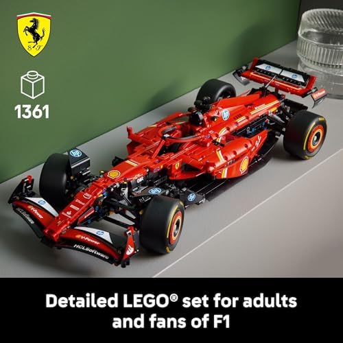 LEGO Technic Ferrari SF 24 F1 Model Car Kit   Building Set for Adults  Ages 18  with Realistic Features   Gift for Birthdays   Gift for Christmas   42207