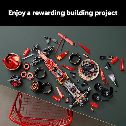 LEGO Technic Ferrari SF 24 F1 Model Car Kit   Building Set for Adults  Ages 18  with Realistic Features   Gift for Birthdays   Gift for Christmas   42207