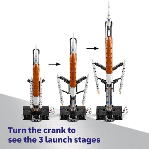 LEGO Technic NASA Artemis Space Launch System Rocket Building Toy for Boys & Girls   STEM Learning & Space Toy W/3 Stage Launch Function for Kids  Ages 9    Idea for Birthdays   42221