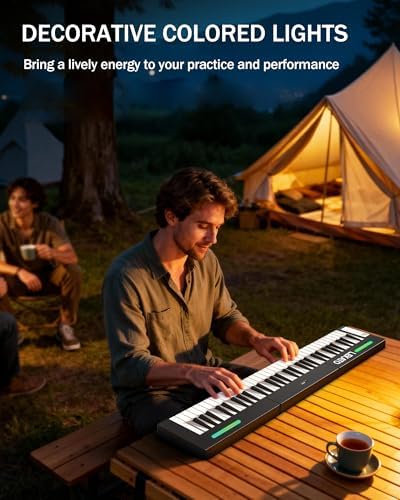 LEKATO Portable Piano Keyboard  4 pcs Magnetic Electric Piano with Up to 88 Keys  128 Tones  128 Rhythm  21 Demo  Split  Dual Tone  Record  Bluetooth MIDI  Headphone Jack  for Beginners Home Travel