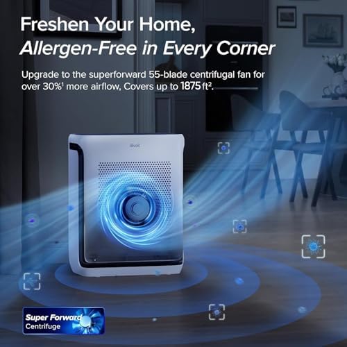 LEVOIT Air Purifiers for Home Large Room Up to 1875 Ft  with Washable Pre Filter  AHAM VERIFIDE  Air Quality Monitor  HEPA Sleep Mode for Allergies  Pet Hair in Bedroom  Vital 200S P  White