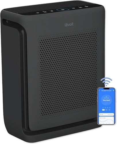 LEVOIT Air Purifiers for Home Large Room Up to 1875 Ft  with Washable Pre Filter  AHAM VERIFIDE  Air Quality Monitor  HEPA Sleep Mode for Allergies  Pet Hair in Bedroom  Vital 200S P  White
