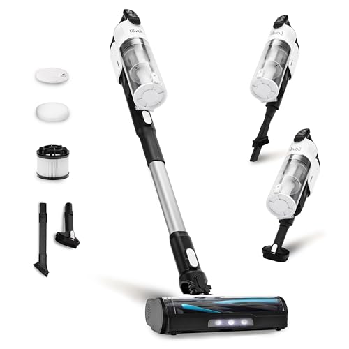 LEVOIT Cordless Vacuum Cleaner  Stick Vac with Tangle Resistant Design  Up to 50 Minutes  Powerful Suction  Rechargeable  Lightweight  and Versatile for Carpet  Hard Floor  Pet Hair  LVAC 200