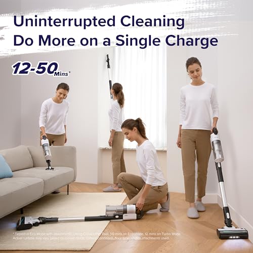 LEVOIT Cordless Vacuum Cleaner  Stick Vac with Tangle Resistant Design  Up to 50 Minutes  Powerful Suction  Rechargeable  Lightweight  and Versatile for Carpet  Hard Floor  Pet Hair  LVAC 200