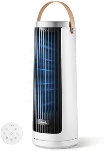 LEVOIT Tower Fan for Bedroom  90  Oscillating Standing Fan with 28dB Quiet for Sleep  25ft/s Velocity  12H Timer  5 Speeds 4 Modes  Remoter  Bladeless Room Fan for Home  Office  Indoor  36 inch  White