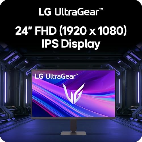 LG 24G411A-B Monitor de juegos Ultragear Full HD (1920 x 1080) IPS de 24 pulgadas, 144 Hz (O/C), 1 ms MBR, compatible con NVIDIA G-Sync, AMD FreeSync, HDR10, HDMI, DisplayPort, soporte delgado, negro