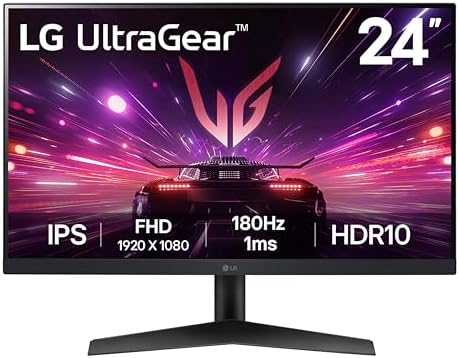 LG 24G411A B 24 inch Ultragear Full HD  1920 x 1080  IPS Gaming Monitor  144Hz  O/C   1ms MBR  NVIDIA G Sync Compatible  AMD FreeSync  HDR10  HDMI  DisplayPort  Slim Stand  Black