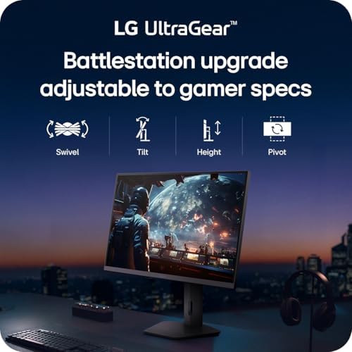 LG 27G610A B 27 inch Ultragear QHD  2560 x 1440  IPS Gaming Monitor  200Hz  1ms  AMD FreeSync Premium  VESA DisplayHDR 400  HDMI  DisplayPort  Tilt/Height/Swivel/Pivot Stand  Black