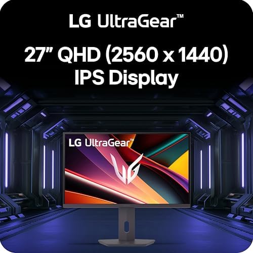 LG 27G610A B 27 inch Ultragear QHD  2560 x 1440  IPS Gaming Monitor  200Hz  1ms  AMD FreeSync Premium  VESA DisplayHDR 400  HDMI  DisplayPort  Tilt/Height/Swivel/Pivot Stand  Black