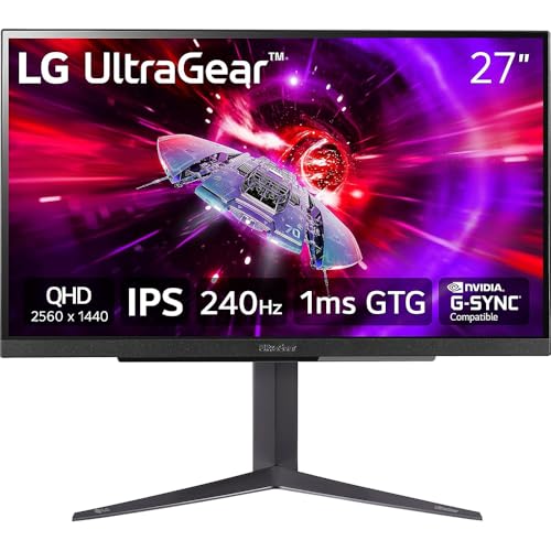 LG 27GR83Q B 27 inch Ultragear QHD 1ms 240Hz Gaming Monitor Bundle with 2 YR CPS Enhanced Protection Pack