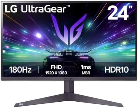 LG 27GS50F B 27 inch FHD  1920 x 1080  Ultragear Gaming Monitor with 180Hz  1ms MBR  HDR10  AMD FreeSync  HDMI  DisplayPort  3 Side Virtually Borderless Design  Black