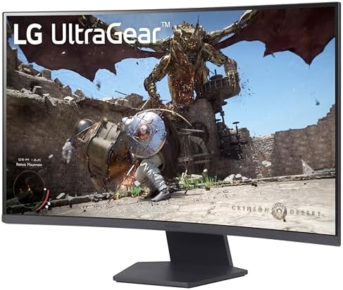 LG 27GS60QC B Ultragear Curved Gaming Monitor 27 Inch QHD  2560x1440  180Hz 1ms 1000R AMD FreeSync HDR10 HDMIx2 DisplayPort Borderless Design Black Stabilizer DAS Crosshair FPS Counter   Black