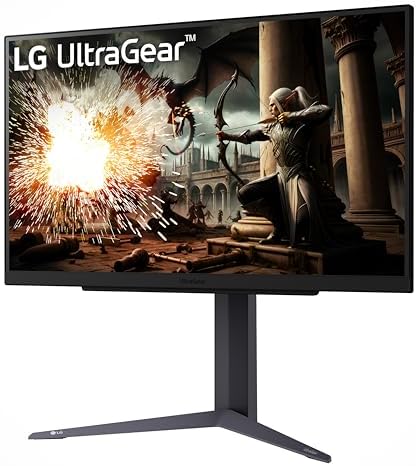 LG 27GS75Q B 27 inch Ultragear QHD  2560x1440  Gaming Monitor  180Hz  O/C 200Hz   1ms  IPS  NVIDIA G SYNC Compatible  AMD FreeSync  HDR10  Tilt/Height/Pivot Stand  HDMI  DisplayPort  Black