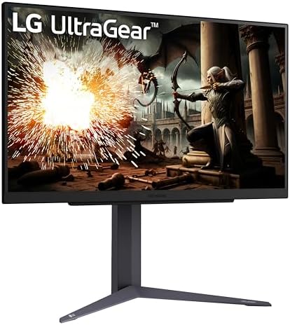 LG 27GS75Q B 27 inch Ultragear QHD  2560x1440  Gaming Monitor  180Hz  O/C 200Hz   1ms  IPS  NVIDIA G SYNC Compatible  AMD FreeSync  HDR10  Tilt/Height/Pivot Stand  HDMI  DisplayPort  Black