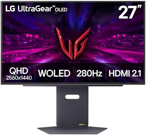 LG 27GX700A B 27 inch Ultragear QHD  2560 x 1440  OLED Gaming Monitor  280Hz  0 03ms  NVIDIA G Sync  AMD FreeSync Premium Pro  VESA DisplayHDR TrueBlack500  with up to DCI P3 99 5   HDMI 2 1  Black