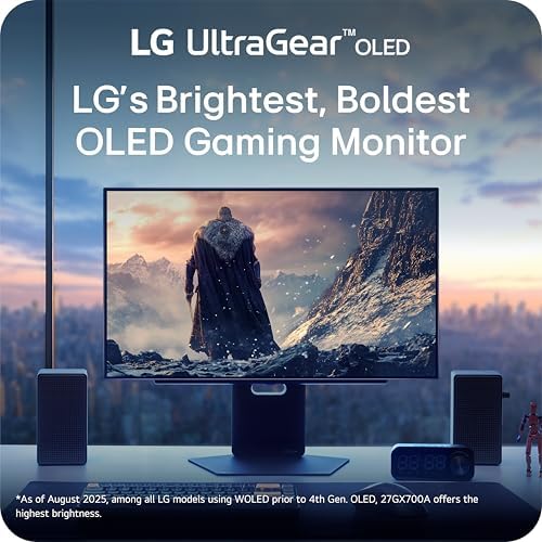 LG 27GX700A B 27 inch Ultragear QHD  2560 x 1440  OLED Gaming Monitor  280Hz  0 03ms  NVIDIA G Sync  AMD FreeSync Premium Pro  VESA DisplayHDR TrueBlack500  with up to DCI P3 99 5   HDMI 2 1  Black