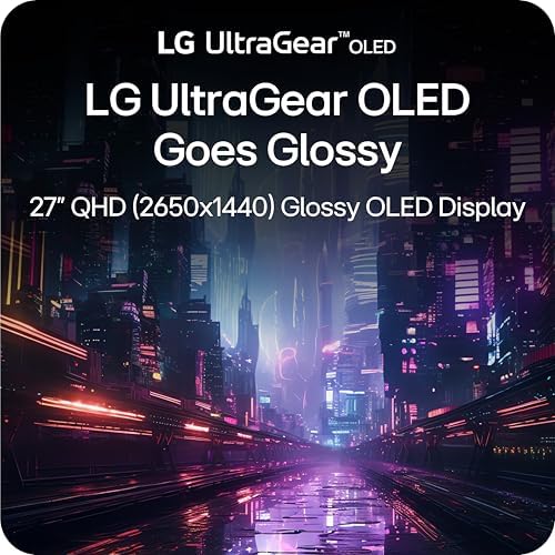LG 27GX704A B 27 inch Ultragear QHD  2650x1440  OLED Gaming Monitor 240Hz  0 03ms  NVIDIA G Sync Compatible  AMD FreeSync Premium Pro  VESA Display HDR TrueBlack400  HDMI 2 1  DisplayPort  Black