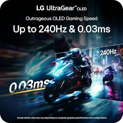 LG 27GX704A-B Monitor de juegos Ultragear de 27 pulgadas QHD (2650x1440) OLED, 240Hz, 0.03ms, compatible con NVidia G-Sync, AMD FreeSync Premium Pro, VESA Display HDR TrueBlack400, HDMI 2.1