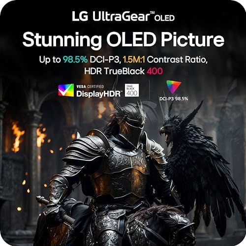 LG 27GX704A-B Monitor de juegos Ultragear de 27 pulgadas QHD (2650x1440) OLED, 240Hz, 0.03ms, compatible con NVidia G-Sync, AMD FreeSync Premium Pro, VESA Display HDR TrueBlack400, HDMI 2.1