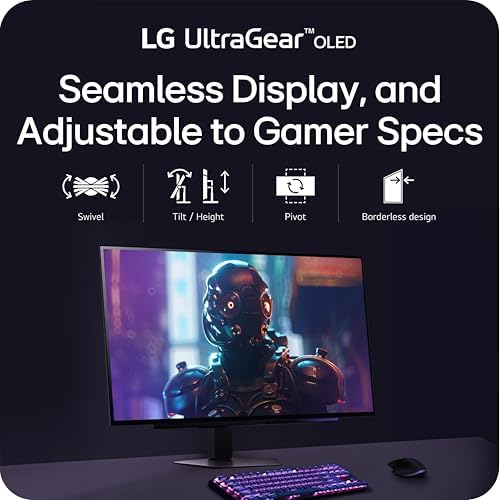 LG 27GX704A-B Monitor de juegos Ultragear de 27 pulgadas QHD (2650x1440) OLED, 240Hz, 0.03ms, compatible con NVidia G-Sync, AMD FreeSync Premium Pro, VESA Display HDR TrueBlack400, HDMI 2.1