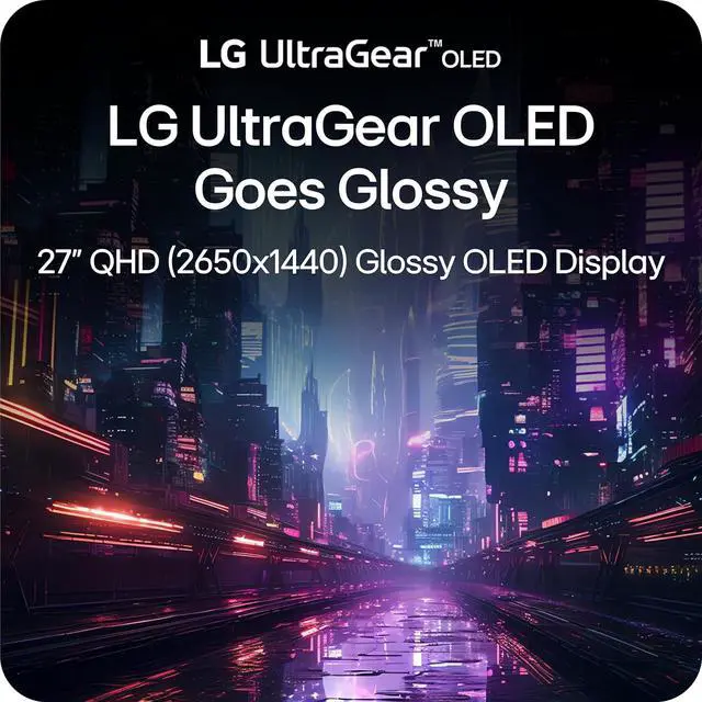 LG 27" 240 Hz OLED QHD Gaming Monitor FreeSync Premium Pro & G Sync Compatible DCI P3 Typical 98 5  GX700 Series 27GX704A B