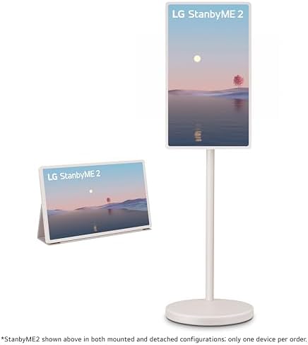 LG 27 Inch StanbyME 2 with Folio Cover  Portable Touch Screen  Dolby Vision  HDR10  Filmmaker Mode  Built in Battery  Full Swivel Rotation  27LX6TYGA  2025 